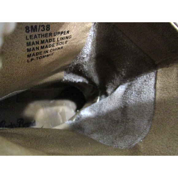 Lucky Brand Tommie Brown Leather Buckle Accent Slip On Ankle Booties Women 8M - Picture 8 of 9